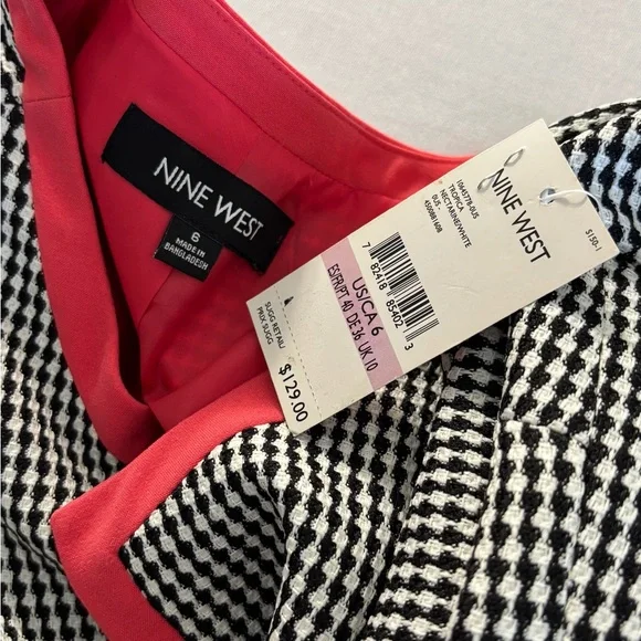 Nine West Black and White Blazer with Orange Accents - Picture 12 of 13